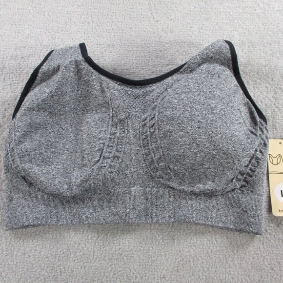 Truekind Seamless Racerback Sports Bra Womens Large Gray Running Workout Gym NWT - Picture 3 of 6